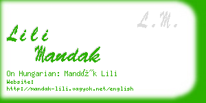 lili mandak business card